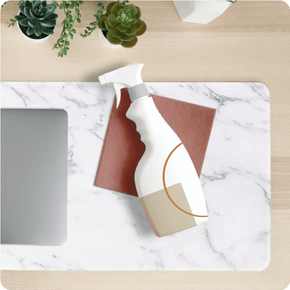 White Marble Grain Desk Pad - The Modern Stationery