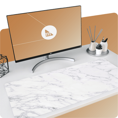 White Marble Grain Desk Pad - The Modern Stationery