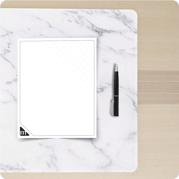 White Marble Grain Desk Pad - The Modern Stationery